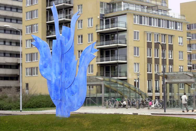 Klaas Gubbels, kunstwerk "In de Hemel gevlogen" - een beeld op een rotonde, die zich bevindt op de Sijtwendetunnel in Leidschendam-Voorburg.